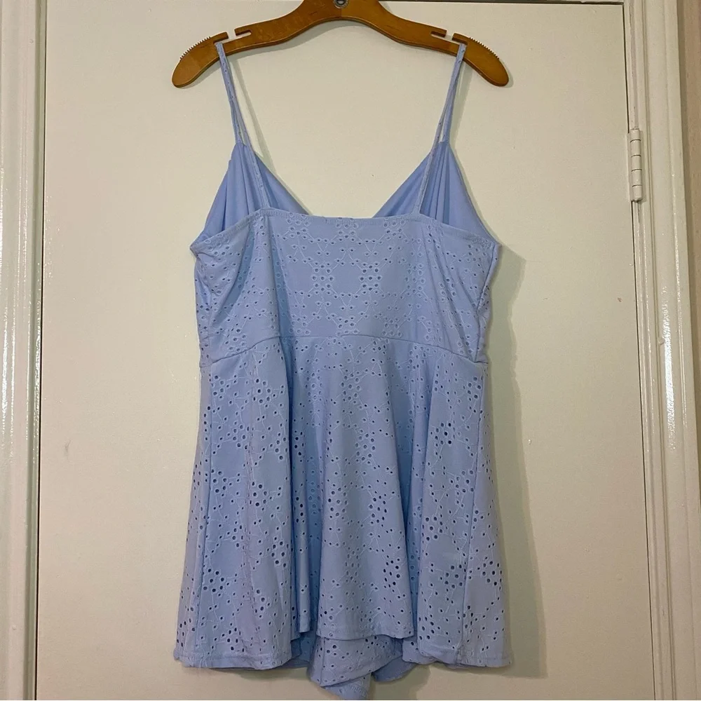 Rue21 Light Blue Eyelet Dress Romper size XL, like new - Picture 3 of 4